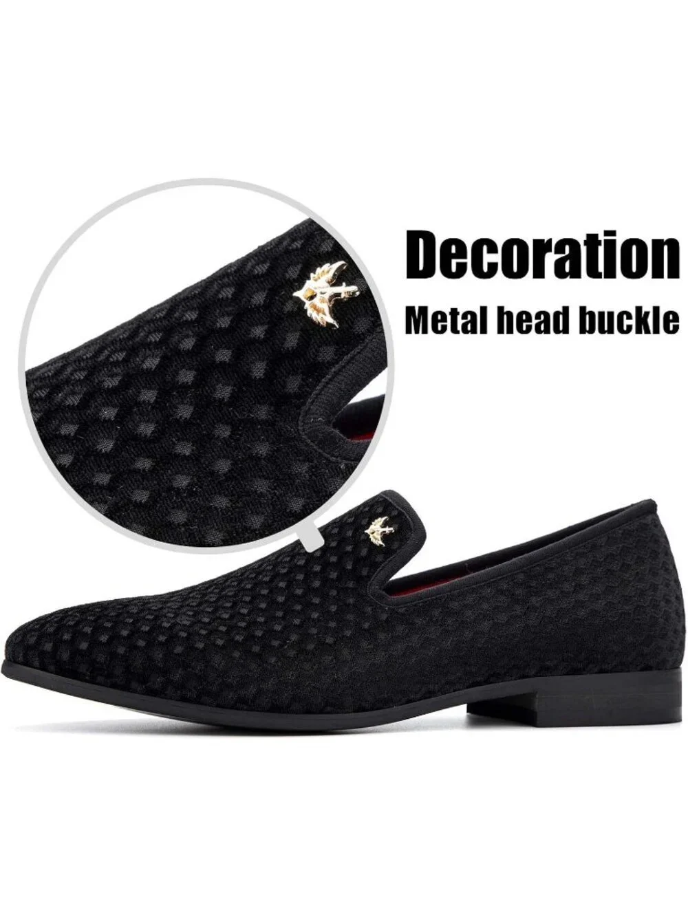 JITAI Men's Black14 Elegant Rubber & Leather Penny Loafers Casual Formal Shoes